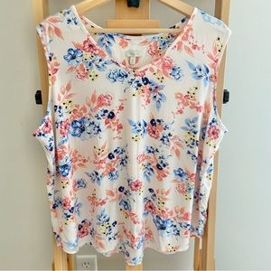 Talbots Pink Floral Tank Top Blouse